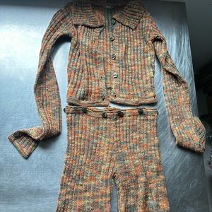 Ruve knit sweater and shorts set XS brown marble knit. Beautiful quality.
